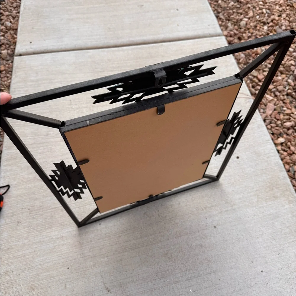 Southwestern style metal mirror